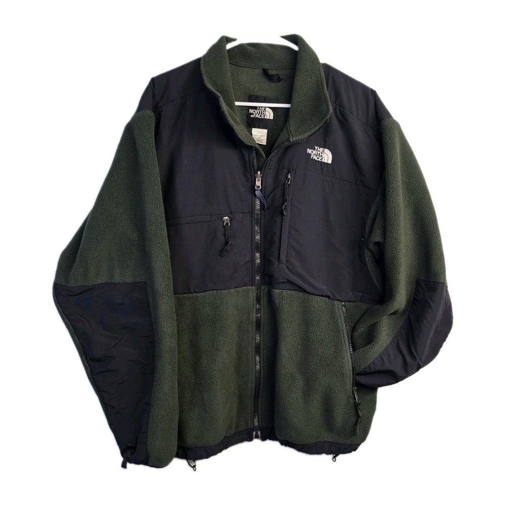 The North Face Denali Fleece Jacket sz Large Green Polartec Retro TNF Nylon top